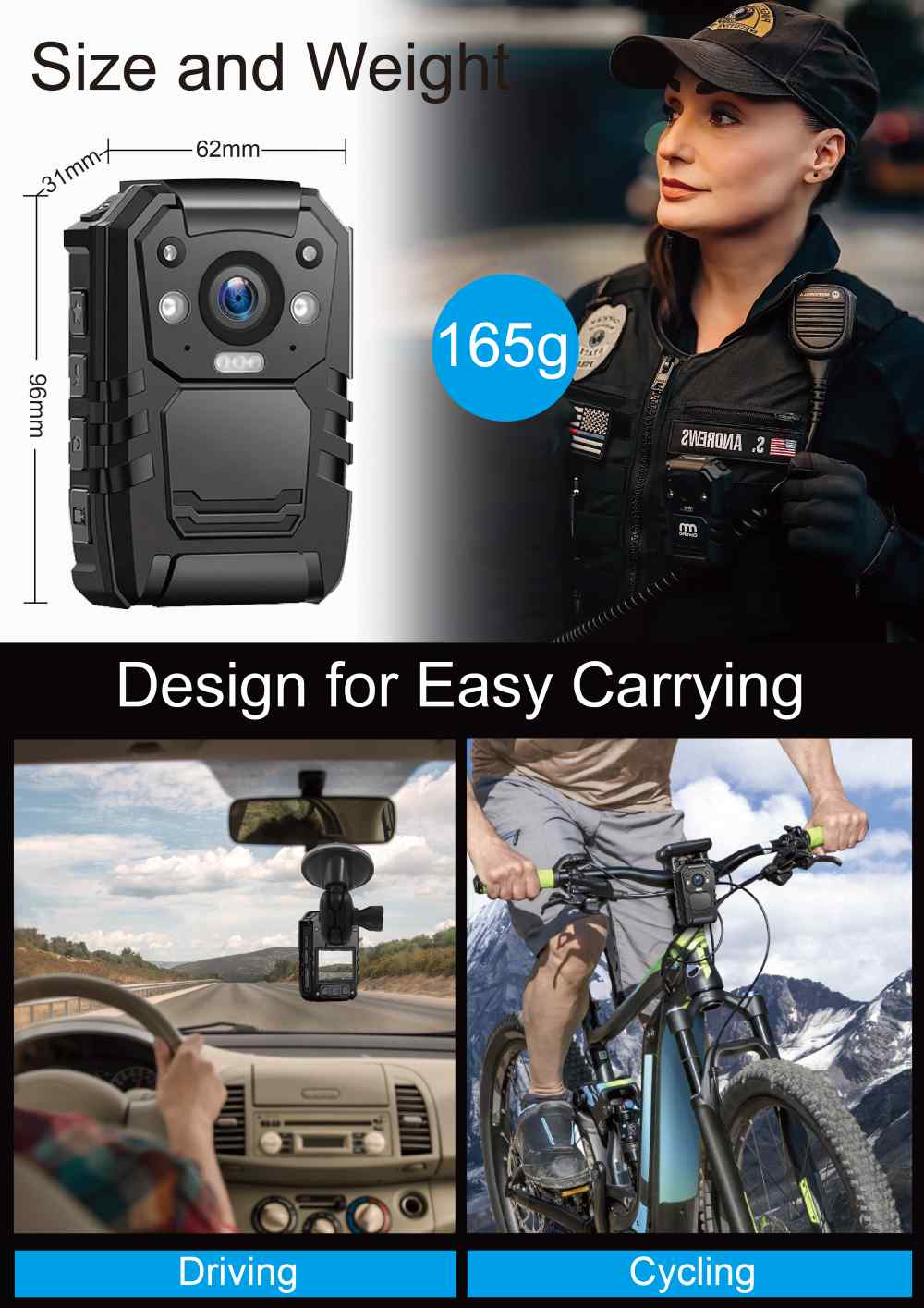 I826 Body Camera GPS