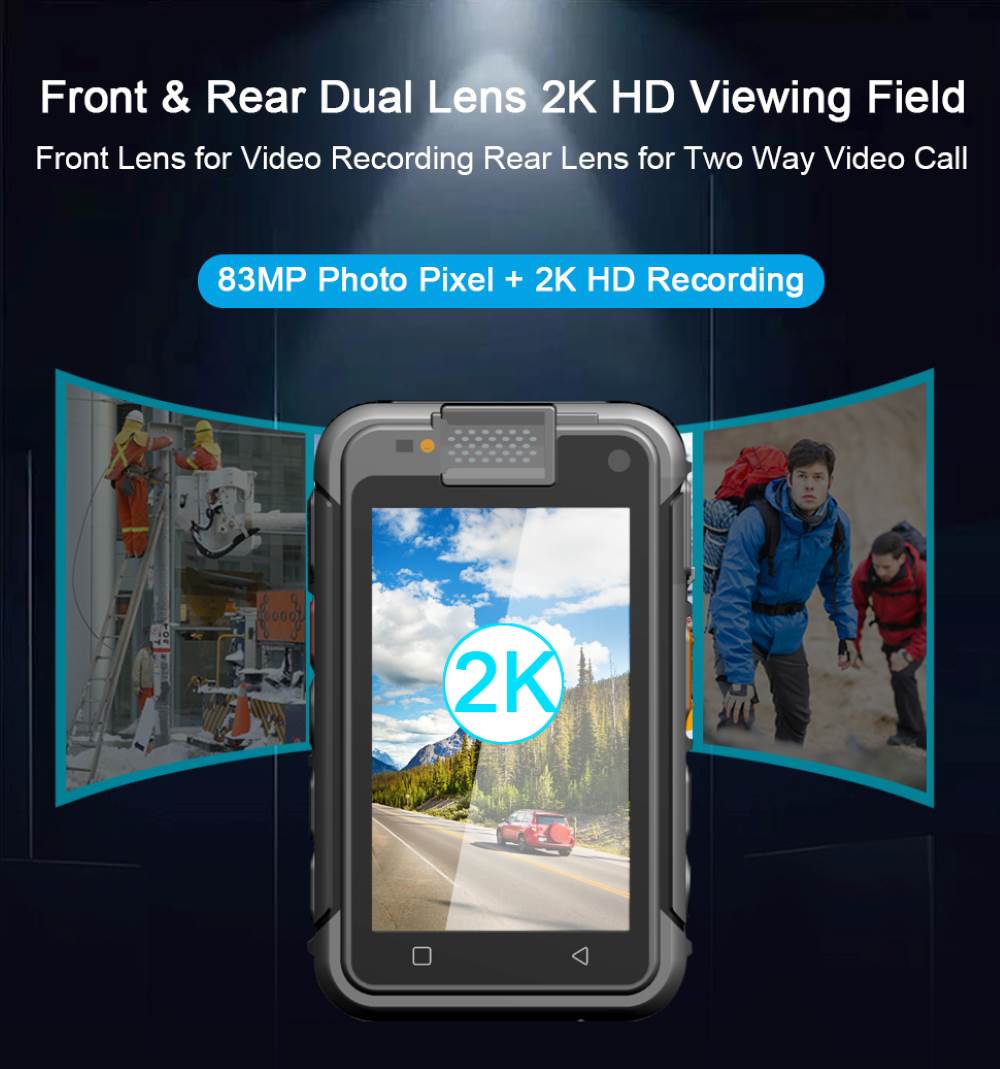 C8 HD True 2K 4G Body Camera With Face Recognition